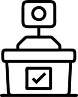 Glossy podium with vote counter vector