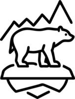 Glossy polar bear and iceberg with holographic temperature data and melting rates vector