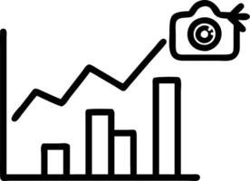 Glossy podium with rising prediction graph vector