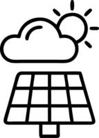 Glossy solar panel and cloud with holographic sunlight data and emission levels vector