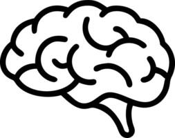 Glossy white brain outline vector