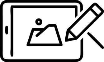 Glossy tablet with marketing content creation tools and project outlines vector