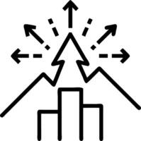 Glowing abstract arrow pointing upward with financial data streams vector