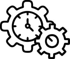 Glowing abstract clock with shifting gears representing time management vector