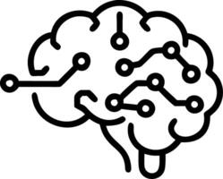 Glowing abstract brain with neural connections representing AI driven management vector