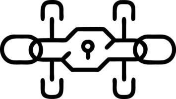Glowing abstract blockchain with dynamic chains and data vector