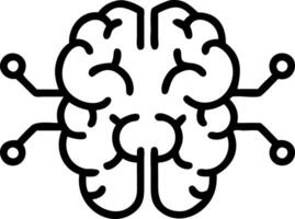 Glowing abstract digital brain with neural connections vector
