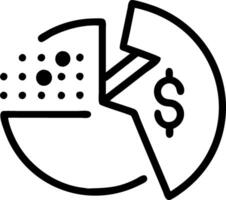 Glowing abstract data streams forming a financial pie chart vector
