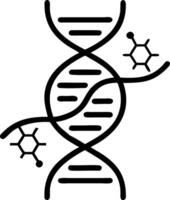 Glowing abstract digital DNA helix with data particles vector
