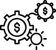Glowing abstract gears with currency symbols embedded within vector