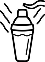 Glowing abstract neon lines creating a cocktail shaker silhouette vector