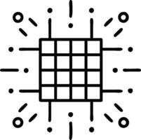 Glowing abstract matrix grid representing data analysis vector