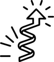 Glowing abstract upward spiral representing progressive business growth vector