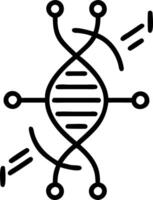 Glowing DNA strand with abstract data points vector