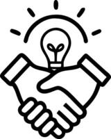 Handshake and Lightbulb Icon vector