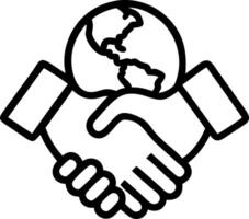 Handshake and Globe Icon vector