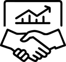 Handshake and graph border frame with Partnership Growth text and copy space vector