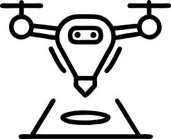Holographic drone with floating map markers vector
