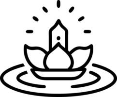 Holographic Loy Krathong with Glowing Elements and Water Reflections vector