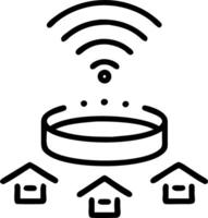 Holographic smart home hub with floating IoT icons vector
