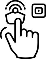 Holographic smart ring with floating notification icons vector