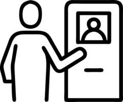 Holographic voting booth with touch interface vector