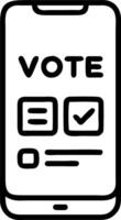 Holographic voting app on smartphone vector