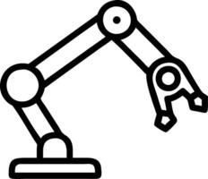 Hovering robotic arm with precision tools on an isolated white background vector