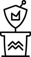 Integrity shield podium with prediction graph vector