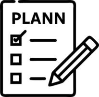 Isolated of a checklist and pencil with the word Planning vector