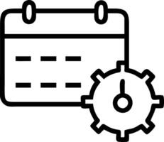 Isolated of a calendar and gear with the word Timeline vector