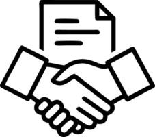 Isolated of a handshake and contract with the word Agreement vector