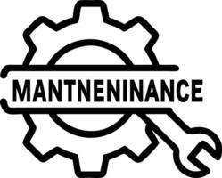 Isolated of a gear and wrench with the word Maintenance vector