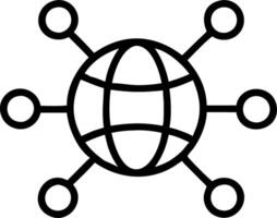 Isolated of a globe and connected nodes with the word Network vector