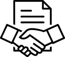 Isolated of a handshake and contract with the word Agreement vector