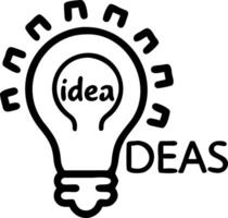 Isolated of a light bulb and gear with the word Ideas vector