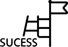 Isolated of a ladder and flag with the word Success vector