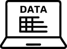 Isolated of a laptop and spreadsheet with the word Data vector