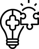Isolated of a light bulb and puzzle pieces with the word Solution vector