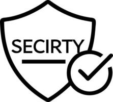 Isolated of a shield and tick mark with the word Security vector