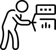 IT specialist candidly troubleshooting a network issue vector
