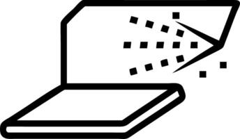 Laptop with holographic data streams copy space on the side vector