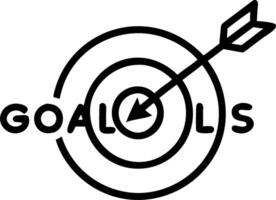 Isolated of a target and arrow with the word Goals vector