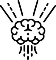 Levitating brain with light beams vector