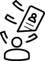 Levitating voter registration form with flying data vector