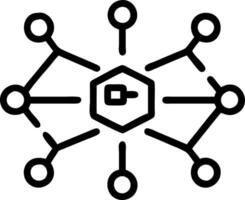 Levitation of a digital network with connected nodes on an isolated white background vector