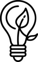 Lightbulb and Leaf Icon vector