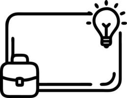 Light bulb and briefcase border frame with Marketing Innovation text and copy space vector