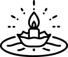 Loy Krathong with Glowing Elements and Water Reflections vector