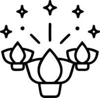 Loy Krathong with Glowing Fireflies and Gems on a Plain Background vector